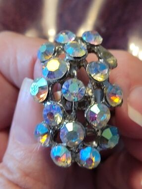 Aurora Borealis Crystal Cluster Ring - Unbranded
